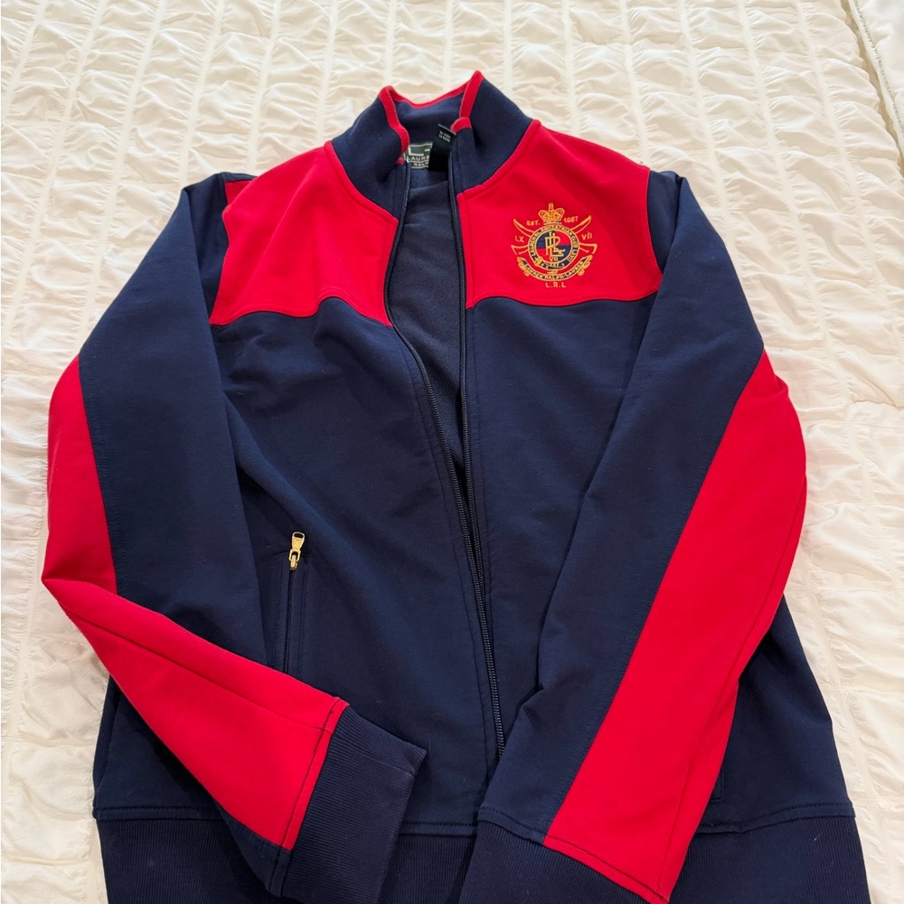 Ralph Lauren L-RL Lauren Active Navy Jacket with Red Trim